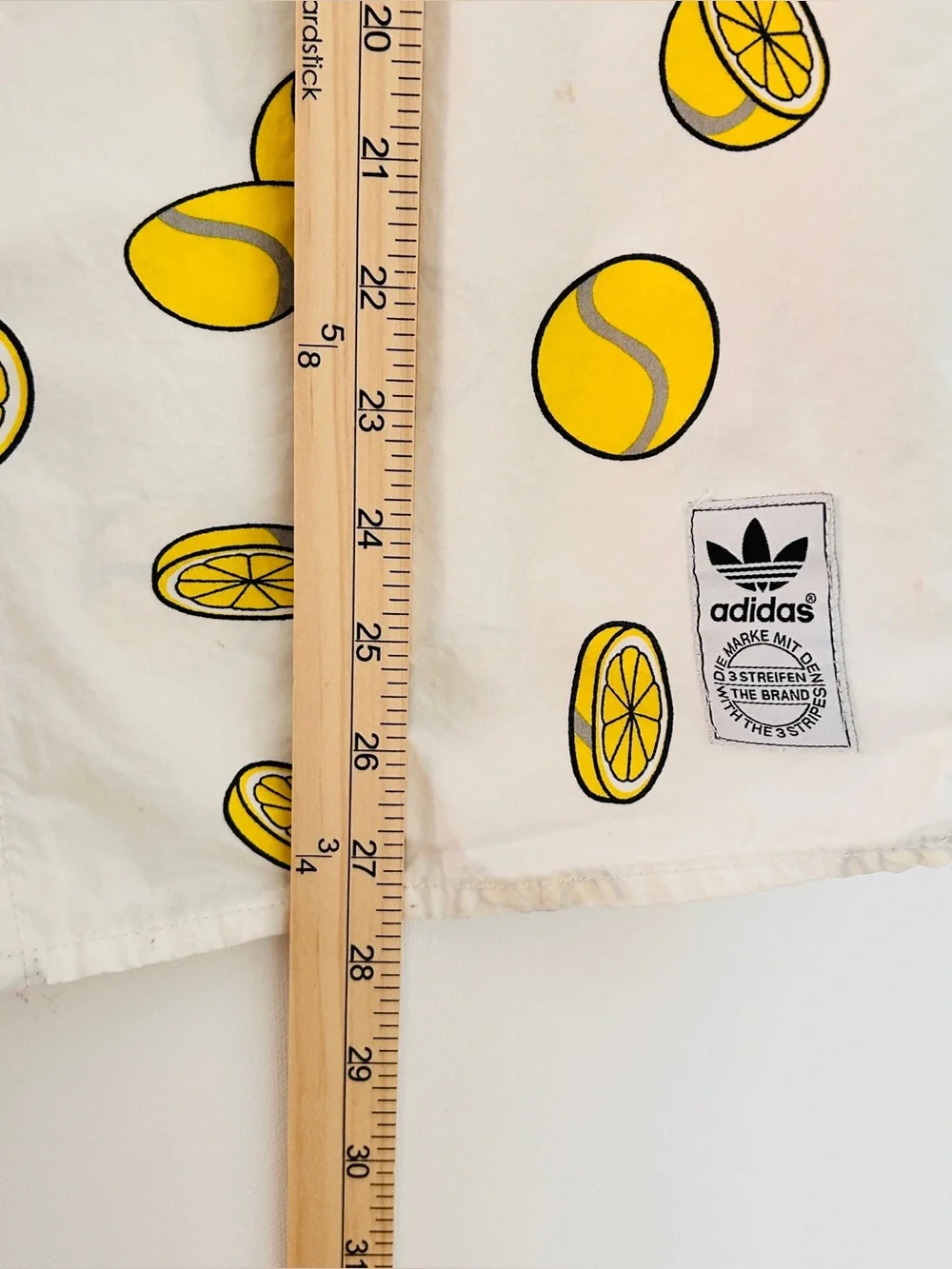 Adidas x Stan Smith Ballsmon Lemon Shirt Button Up Down Cotton Yellow Size Small